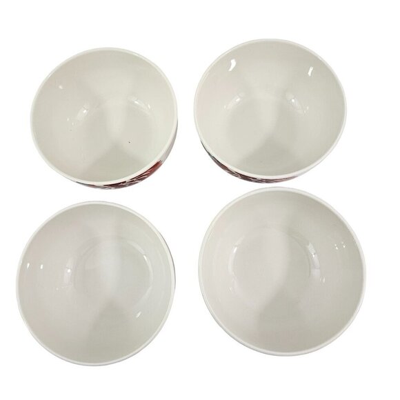 Nanette Lepore Floral Trim Porcelain 5.5" Cereal Soup Salad Bowls – Set of 4 - Picture 3 of 16